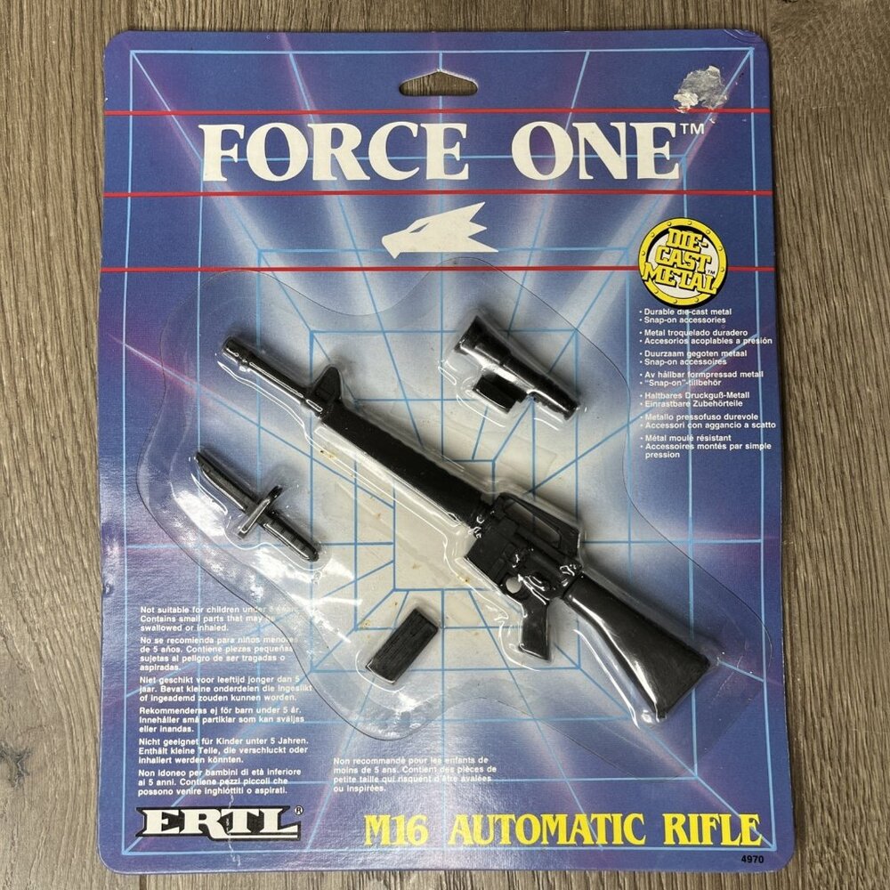 ERTL Force One Die-Cast Metal M16 Automatic Rifle Weapon Set #4970 1989 b